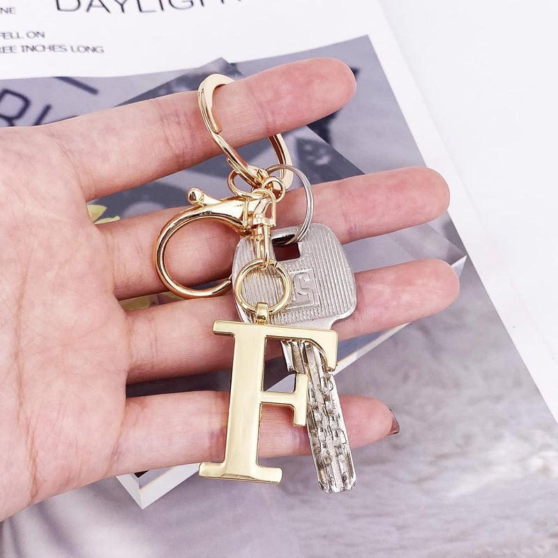 LAXPICOL Gold Letter A-Z Keychain for Women Bag Charms Purse Charms For Handbags Metal Alphabet Initial Letter Keychain - Image 3
